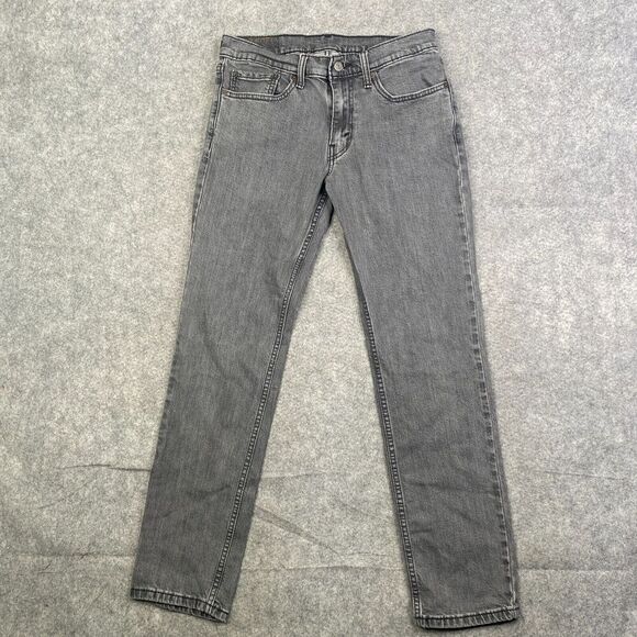 Levis 511 Jeans Mens 31x32 Black Stretch Denim Pants Slim Skinny Faded - Picture 1 of 13